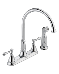 DELTA 2497LF Cassidy: Two HandleKit Kitchen Faucet With Spray