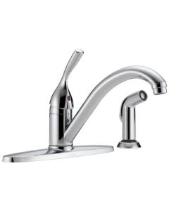DELTA 400-DST Classic: SingleHandle Kitchen Faucet With Spray Kitchen Faucet With