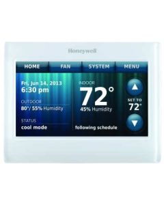 HONEYWELL TH9320WF5003/U WI-FI 9000. 7 DAY PROGRAMMABLE COLOR TOUCHSCREEN THERMOSTAT WITH WI-FI BUILT-IN. UP TO 3H/2C HEAT PUMP OR UP TO 2H/2C CONVENTIONAL. WHITE COLOR