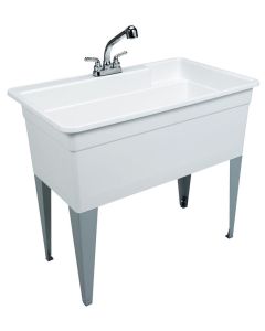 MUSTEE 28CF 40" BIGTUB UTILITUB LAUNDRY TUB  COMBO KIT W/PULLOUT FAUCET