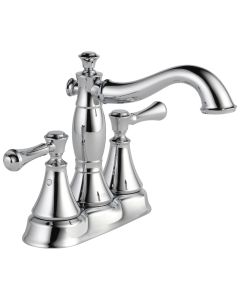 DELTA 2597LF-MPU Cassidy: TwoHandle Centerset Lavatory W/ Metal Pop-Up