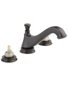 DELTA 3595LF-RBMPU-LHP Cassidy: Two Handle Wide Spread Lavatory - Low Arc Spout W/ Metal Pop-Up