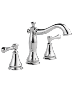 DELTA 3597LF-MPU Cassidy: TwoHandle Wide Spread Lavatory W/ Metal Pop-Up