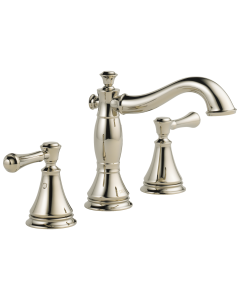DELTA 3597LF-PNMPU Cassidy: TwoHand Handle Wide Spread Lavatory W/ Metal Pop-Up