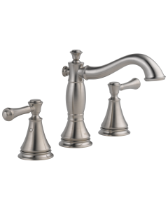 DELTA 3597LF-SSMPU Cassidy: TwoHand Handle Wide Spread Lavatory W/ Metal Pop-Up