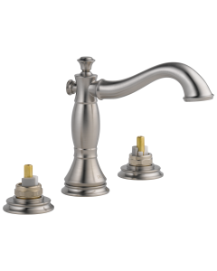 DELTA 3597LF-SSMPU-LHP Cassidy: Two Handle Wide Spread Lavatory W/ Metal Pop-Up