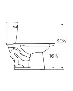 GERBER 21-928-0 MAXWELL 1.28 ADA ELONGATED BOWL WHITE